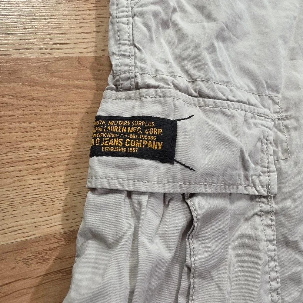 Y2k Polo Jeans Co Ralph Lauren Cargo Shorts Mens 32 Military Surplus Gray 90s